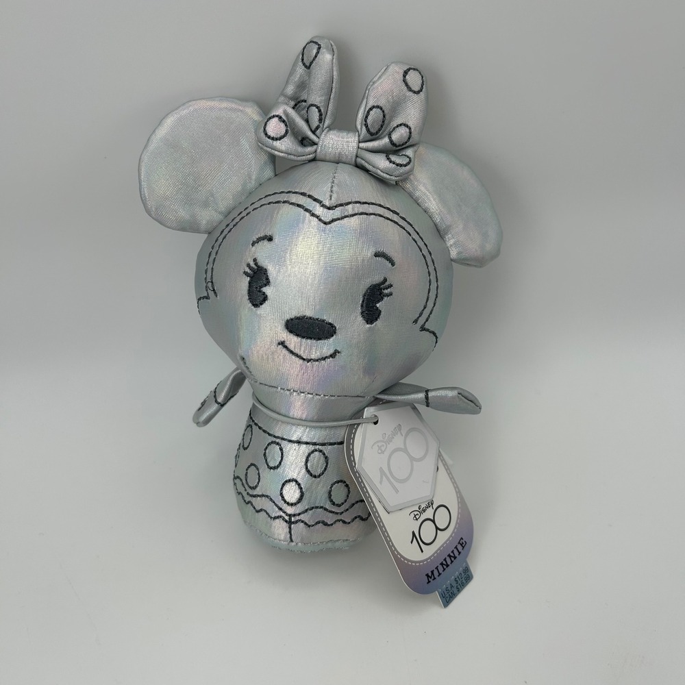Hallmark itty bittys Disney 100‎ Minnie Mouse Iridescent Silver Plush NWT